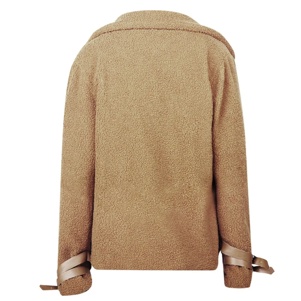 Jaycosin Fashion Women Casual Fleece Winter Warm Jacket Coat Stylish Long Sleeve Comfortable Soft Short Overcoat Outercoat 26#4