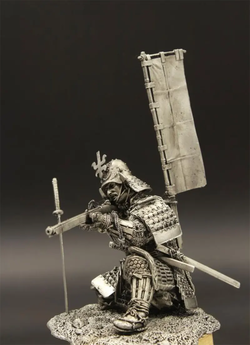 

1:18 Scale 90mm Tin Metal Armor Samurai Statuette Figure Japanese Warring Iron Cannon Warrior Assembling Static Soldier Model