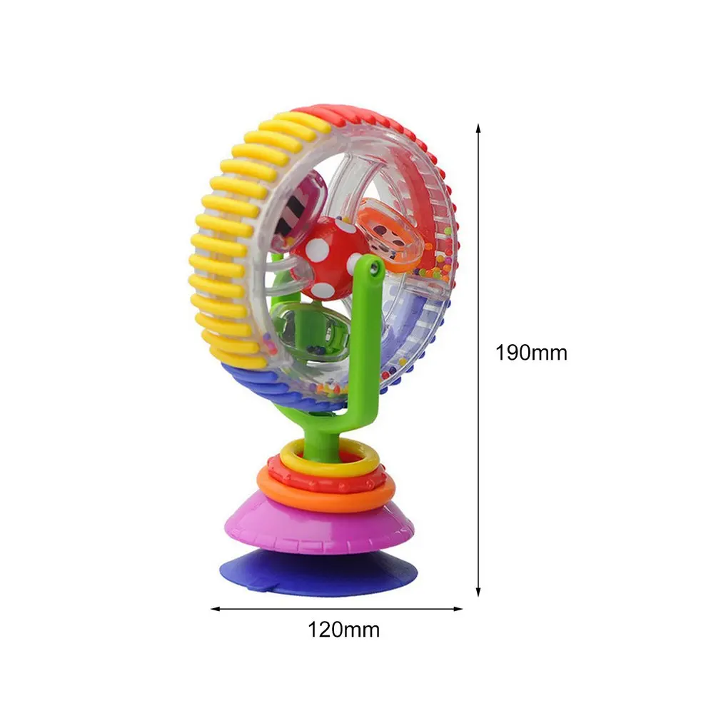 Baby Toys 0-12 Months Wonder Wheel Rattles Rotating Ferris Wheel With Suction Cup Inspire Sense Education Toy Baby Stroller Toys images - 6