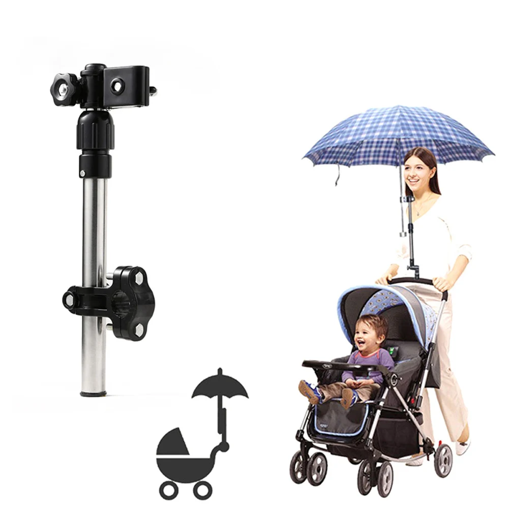 Support Parapluie Universel Pour Guidon De Vélo, Poussette Ou Fauteuil Roulant - Réglable Et Solide