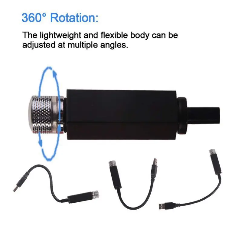 USB автомобильный светильник, интерьерный светильник, регулируемая крыша, проектор, атмосфера, ночная звезда, светильник, рождественские аксессуары для автомобиля