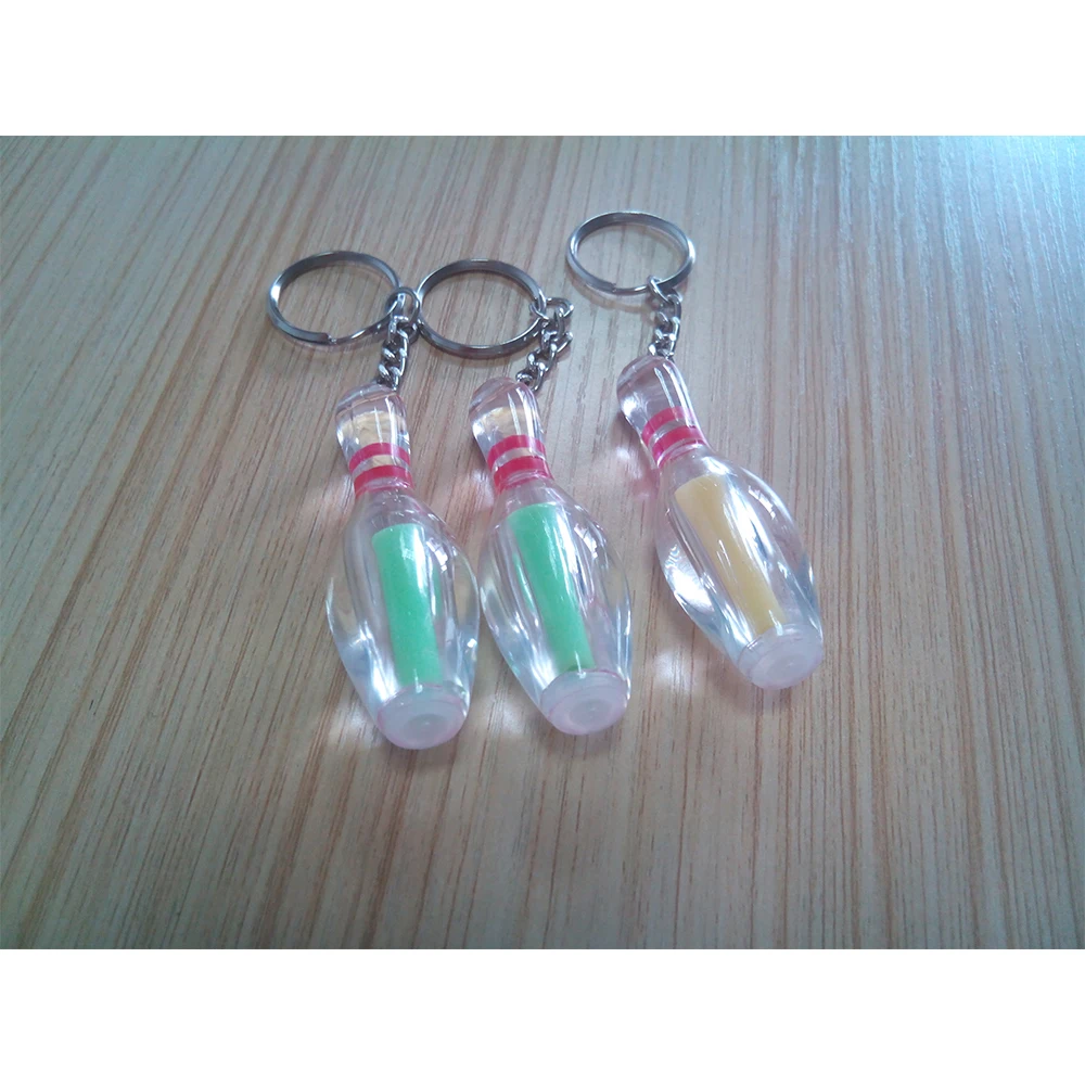 Bowling Gift Transparent Pin Key Ring with Core (10pcs/bag)