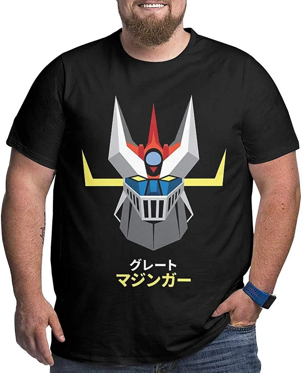 ADAMJORDAN Men's Great Mazinger Z Big Size T-Shirt Black |