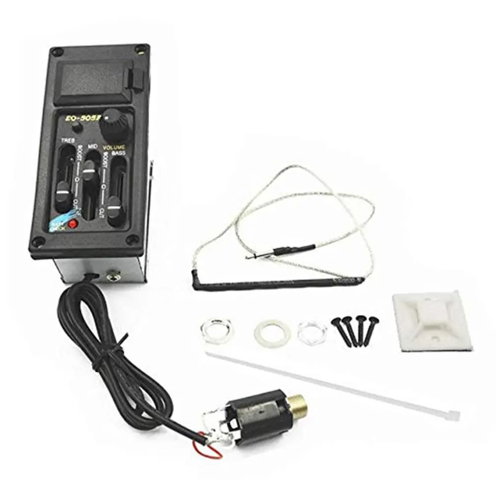 

3 Band EQ-505R Acoustic Guitar EQ Equalizer Preamp Amplifier Guitar Pickup With 6.5MM Output Guitar Part