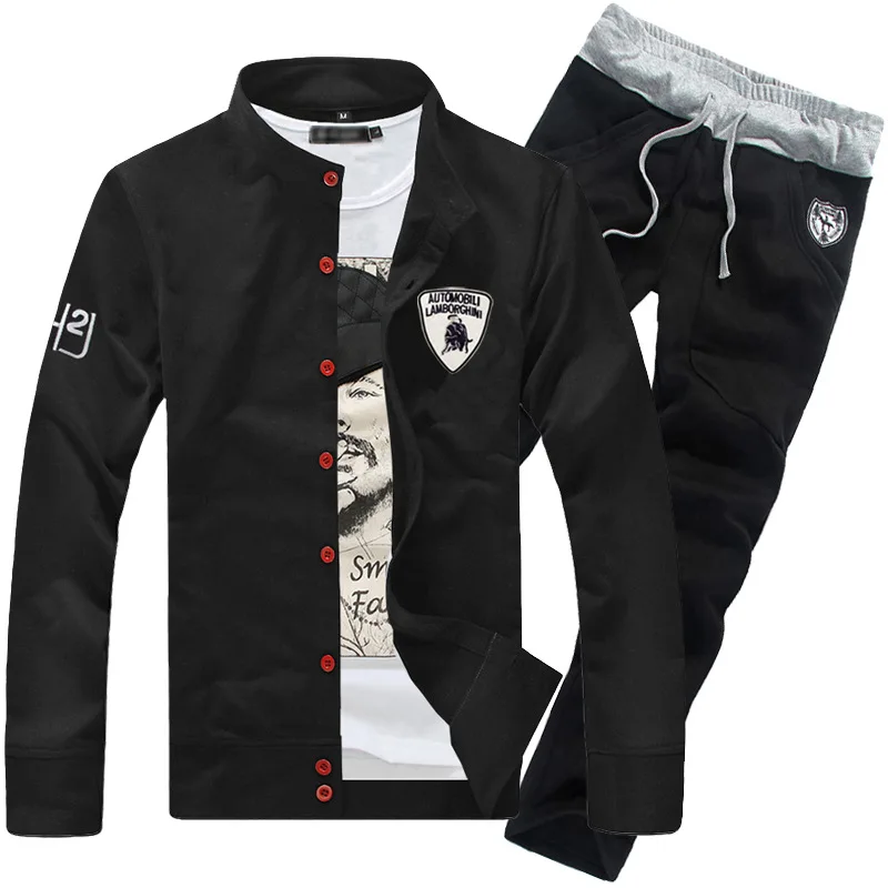 

Spring And Autumn Teenager Sports Baseball Shirt Men Casual Sweatshirt Trousers Set MEN'S Sweater Jacket