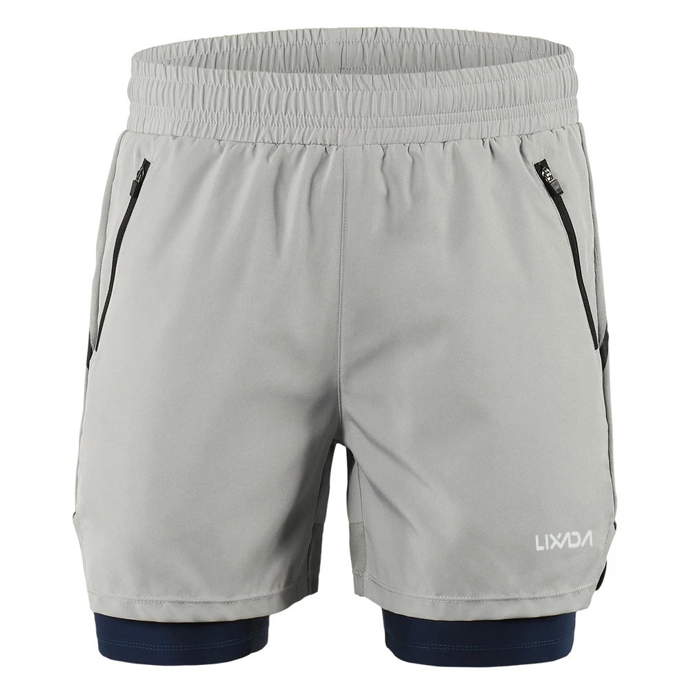 Lixada Men's Running Shorts 2 in 1 Quick Dry Breathable Active