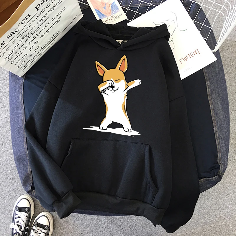 

Corgi butts funny print basic Hoodies Autumn Hip Hop Streetwear Men Pullover Sweatshirts Hoodies Mens Solid Color Hoodie Male