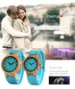 Montre de luxe en bois bleu Royal Top montre-bracelet à Quartz 100% horloge en bambou naturel décontracté en cuir saint valentin cadeaux pour hommes femmes ► Photo 2/6