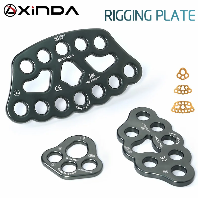 

XINDA Professional Accessory Split Rope Plate Divide 4-hole Force Plate Outdoor Four-hole Plate Rock Climbing Equipment