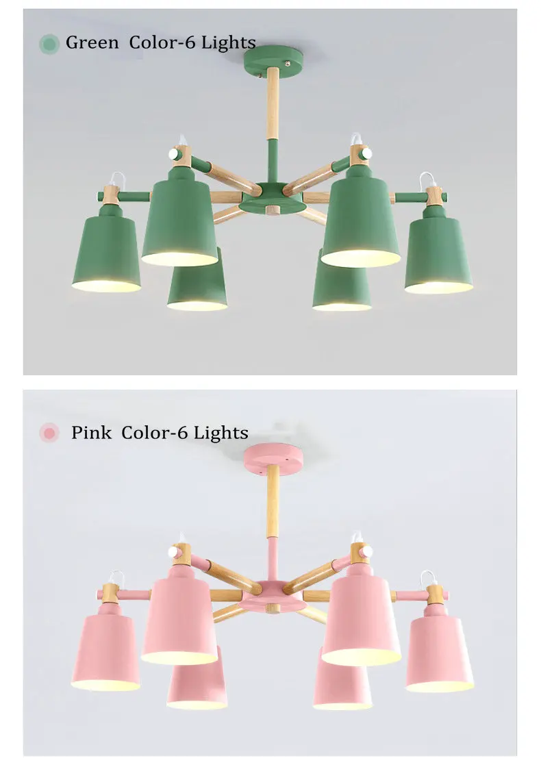 Decoração de Casa Lustre na Sala Nordic Estar Quarto Foyer Iluminação Teto Madeira Lâmpada Pendurada E27 Luminárias Cozinha Led 16 sala estar quarto foyer iluminação teto madeira