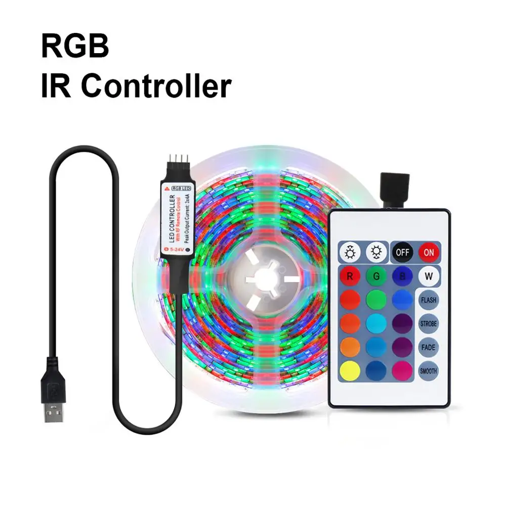 USB светодиодный светильник лента DC5V 2835 RGB праздничный Декор СВЕТОДИОДНЫЙ ТВ