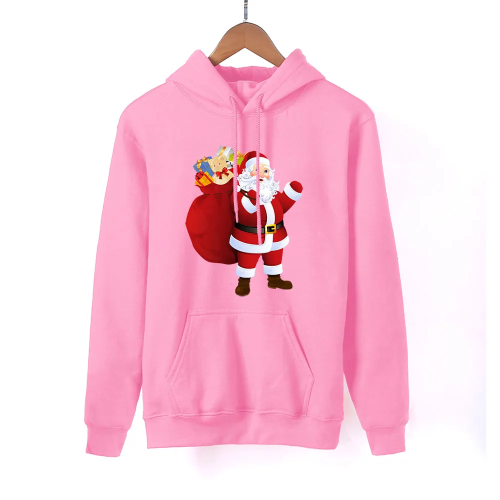 pink 6 Женская толстовка с рождественским принтом и новогодняя толстовка с капюшоном, забавная весенне-осенняя женская черная толстовка с капюшоном с Санта-Клаусом и рудолфом, спортивная одежда - Цвет: pink 6