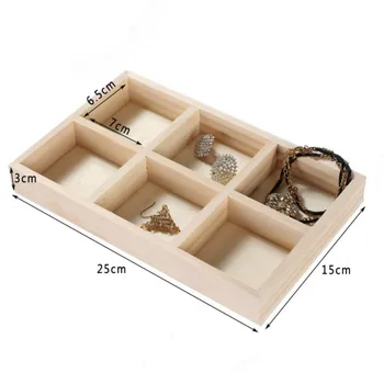 

Solid Wood Log Jewelry Display Tray Earrings Bracelet Ring Head Flower Display Tray See Pallet Jewelry Storage Box Log 6 Grid Tr