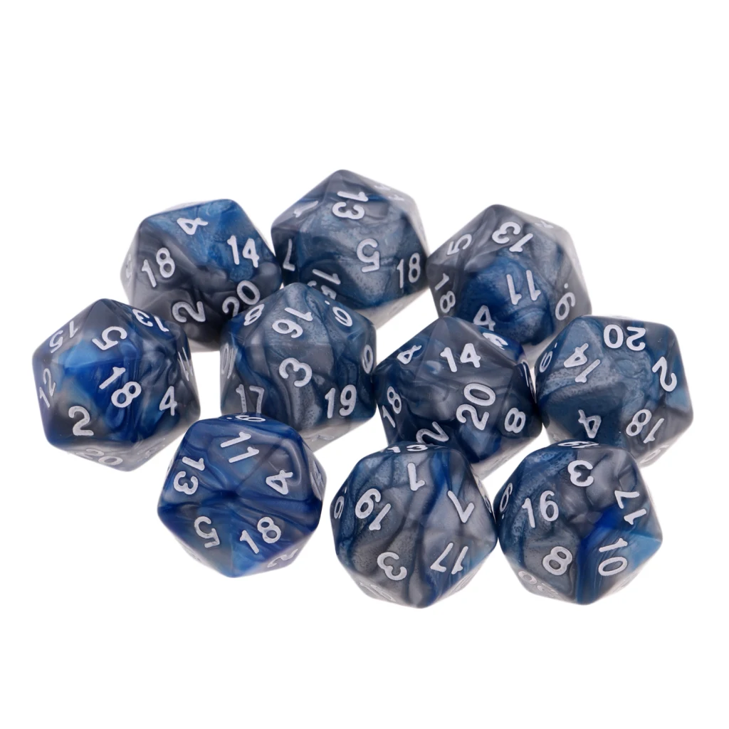 20 шт 20-сторонние кости многогранные кости набор для ролевых игр D&D Набор кубиков