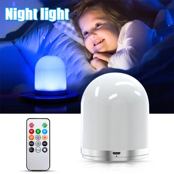 

Dimmable RGB Color LED Portable Night Light Bedside Table Lamps with Remote Control ALI88