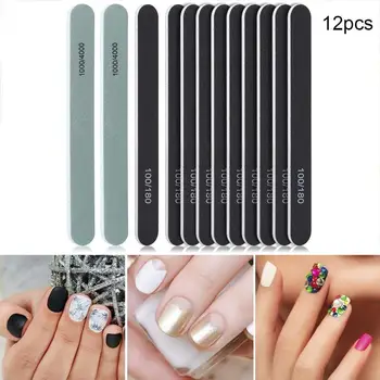 

12pcs/Set Sandpaper Nail File For gel nails Professional de Buffer Pedicure Double-sided limas Tools set Manicure Nail B2H3