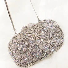 Новинка, женский клатч с бриллиантами, сумочка, красивый цветок, роскошный кристалл, свадебная сумка, вечерние сумки, дамская сумочка, популярная модель