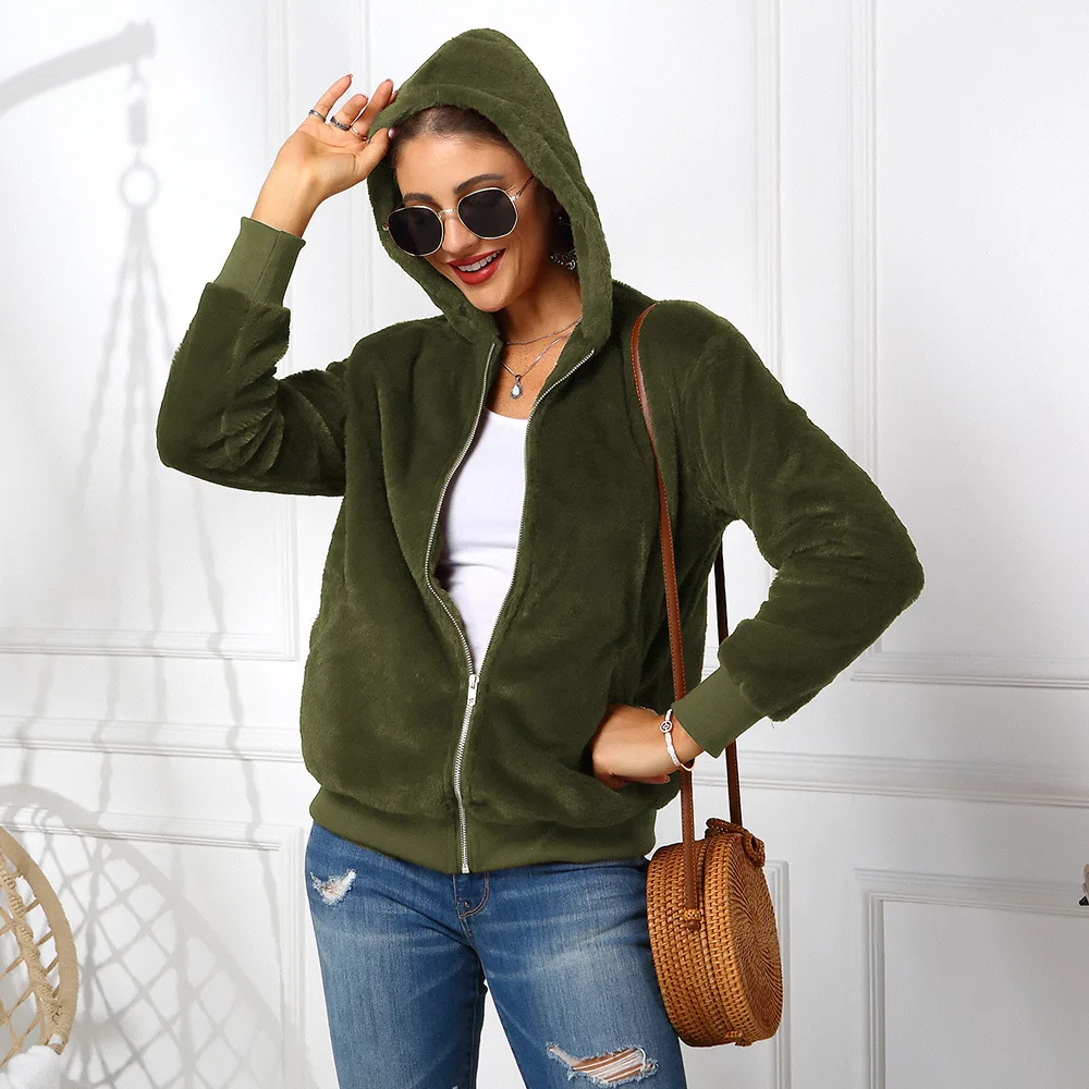 Faux Fur Coat Women With Hood New Oversize Coats High Waist Female Slim Fit Overcoat Tops Winter Warm Plush Jackets Outwear