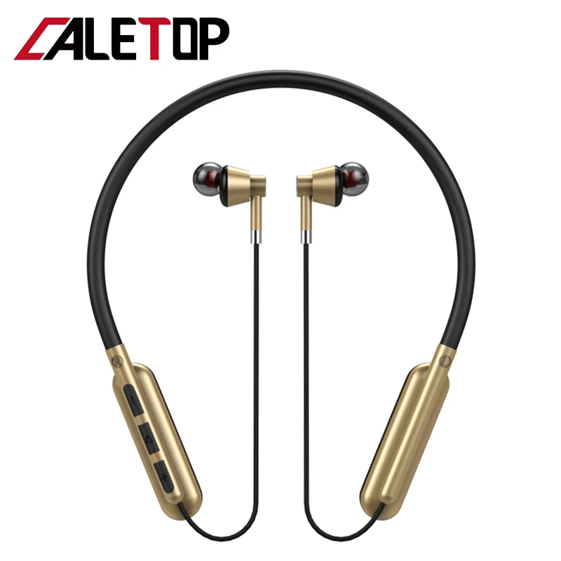 CALETOP Bluetooth 5 0 наушники спортивные с микрофоном Поддержка SD магнит карточки дизайн
