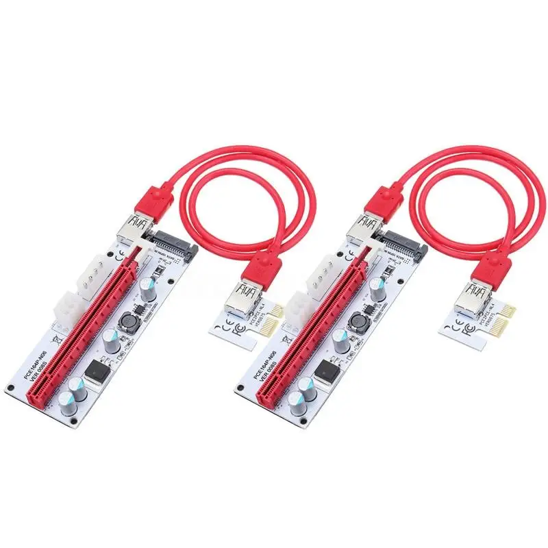 2 шт. USB 3,0 PCI-E Express 1x To 16x удлинитель Riser Card Adapter BTC 8 GPU Miner R17