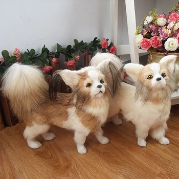 

Simulation dog leather hair simulation animal butterfly dog cute realistic dog home decoration holiday props children gifts