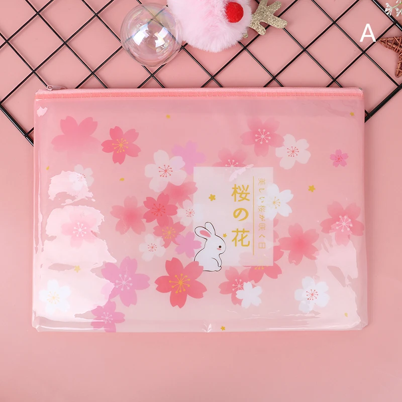1 шт. Сумка для документов Sakura Rabbit на молнии, Сетчатая Сумка для документов, папка для документов, канцелярские принадлежности - Цвет: as picture
