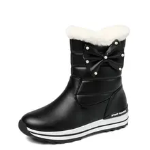 Женские Ботинки Зимняя обувь женская модная теплая обувь на толстом меху высокого качества с пряжкой, большие размеры 34-43,, легкая одежда