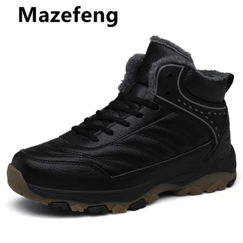 

Mazefeng Men Winter Snow Boot Warm Super Man High Quality Waterproof Leather Sneakers Outdoor Male Hiking Boots Work Shoes 39-48