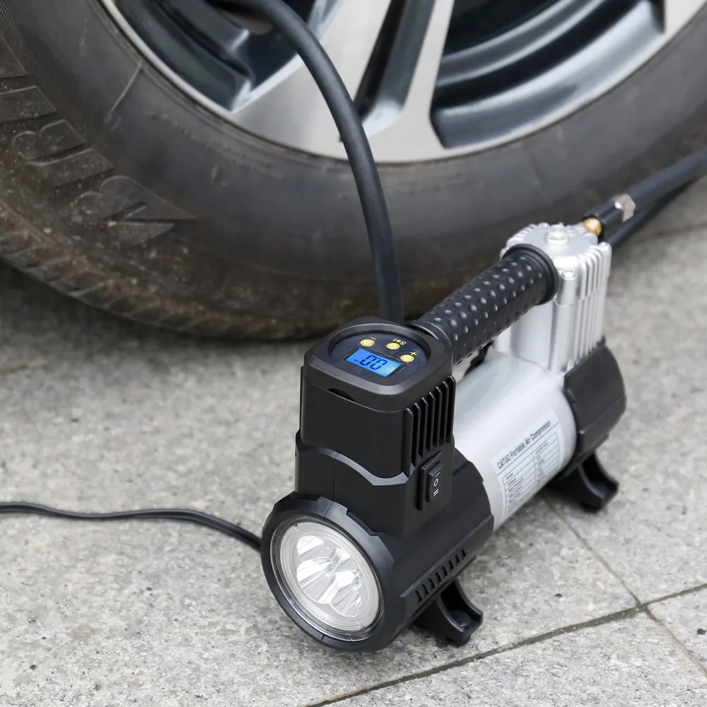 CATUO 12V Цифровой Портативный воздушный компрессор с светодиодный цифровой шин 150Psi 30L/мин просты в эксплуатации удобный
