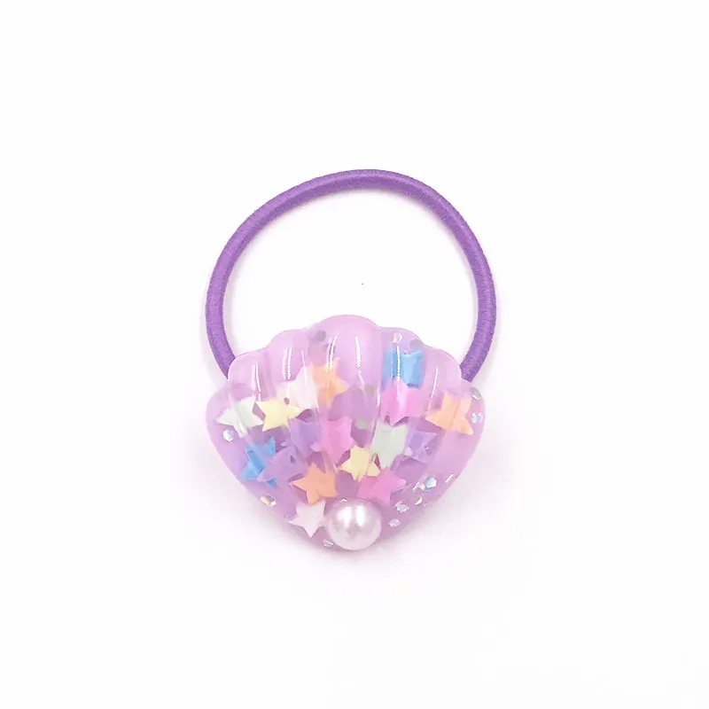 5 1PCS Lovely Heart Star Shell Girls Hairbands Kids Elastics Hair Bands Hair Accesorios Children Women Rubber Bands Headband - Цвет: 5