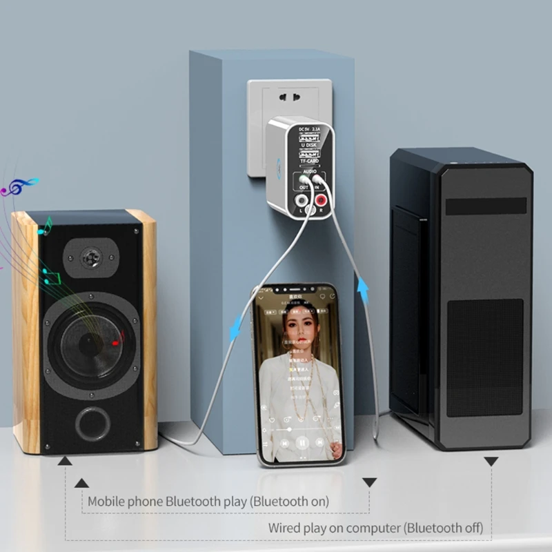 2 in 1 Bluetooth 5 0 Receiver Transmitter for Cell Phone TV PC Headphones TF Card AUX USB Charger Stereo Music Adapter