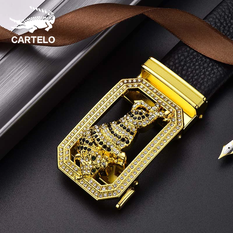 

CARTELO Belt Cow Leather Belts Men 3.8cm Width Luxury Fashion Leather Strap Men Genuine Belts For Men Top Quality Automatic