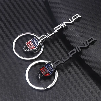 

3D Metal Alpina Alloy Key Ring car Logo Emblem Keychain Auto key chain with gift For BMW Alpina F20 F30 X3 X5 Accessories