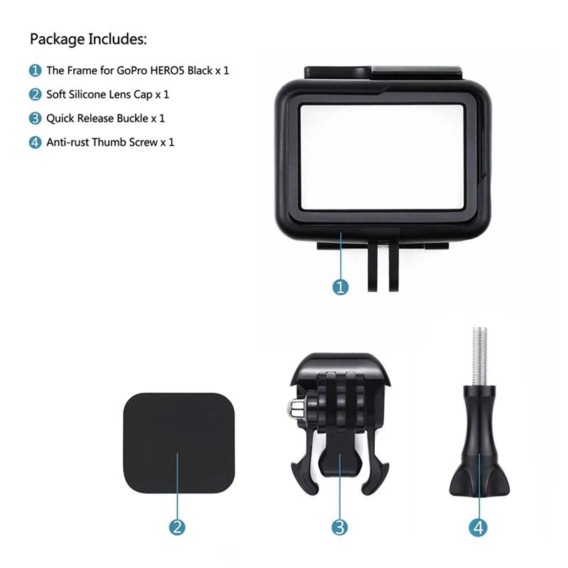 Для спортивной камеры Gopro Hero защитная рамка Боковая открытая защитная рамка Спортивная камера портативный защитный чехол с крышкой объектива fo