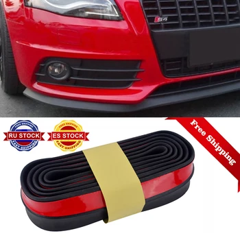 

2.5m 65mm Width Car Protectors Front Bumper Lip Splitter Car Sticker Body Kits Spoiler Bumpers Valance Chin Car Rubber Strip