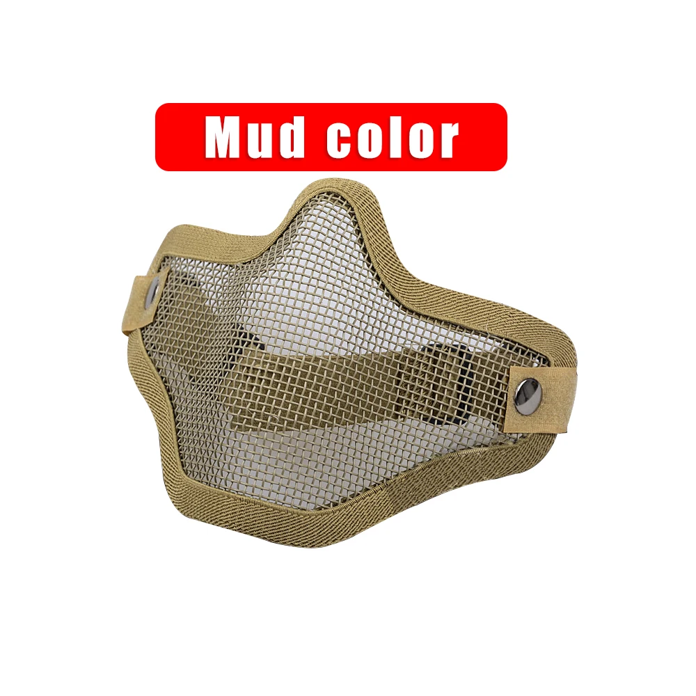 Military Tactical Paintball Mask Airsoft Metal маска для страйкболаSteel Mesh Mask Mouth Protective