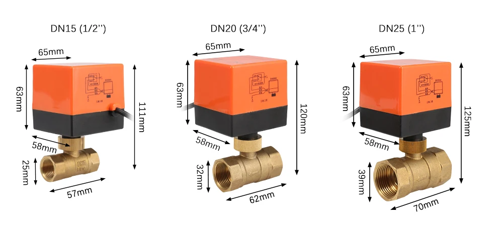 220V 12V электрический моторизованный шаровой клапан для кондиционирования воздуха воды Системы контроллер 2-полосная 3-жильный 1.6Mpa DN15 DN20 DN25