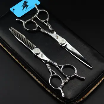 

Freelander 6 inch 440C Salon Hair Scissors Professional Hairdressing Cutting Scissors Barber Thinning Scissor Haircut Shears