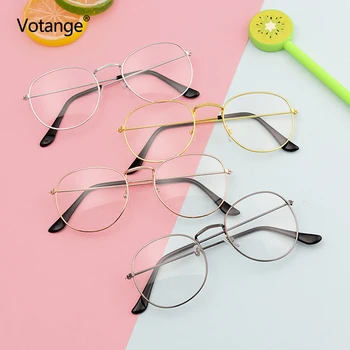 

Glasses Women Fashion Clear Fake Vintage Retro Round Metal Eyeglasses Frame Nerd Geek Oversized Circle Computer Eyewear Men E006