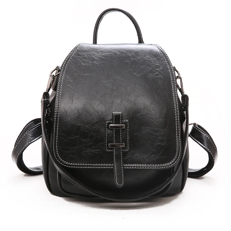 2022 Vintage Backpack Female Pu Leather Women's Backpack Fashion School Bag Backpacks for Teenger Girl Leisure Shoulder Mochila
