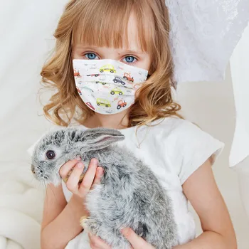

10pc Panda Printed Mask Children's Disposable 3 Layers Ply Filter Mouth Face Mask Breathable Earloops Mouth Mask Mondkapjes