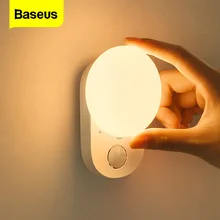 Baseus – lampe LED à Induction avec capteur de mouvement, Rechargeable par USB, luminaire décoratif d'intérieur, idéal pour une chambre à coucher, un dortoir, une chambre à coucher, une table de chevet ou des escaliers
