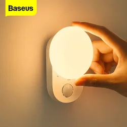 Baseus – lampe LED à Induction avec capteur de mouvement, Rechargeable par USB, luminaire décoratif d'intérieur, idéal pour une chambre à coucher, un dortoir, une chambre à coucher, une table de chevet ou des escaliers 