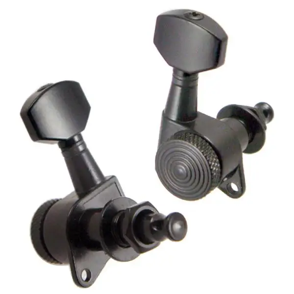 1 Set Closed Acoustic Folk Guitar Tuning Keys Lock Strings 6 Right Black Luthier Supply