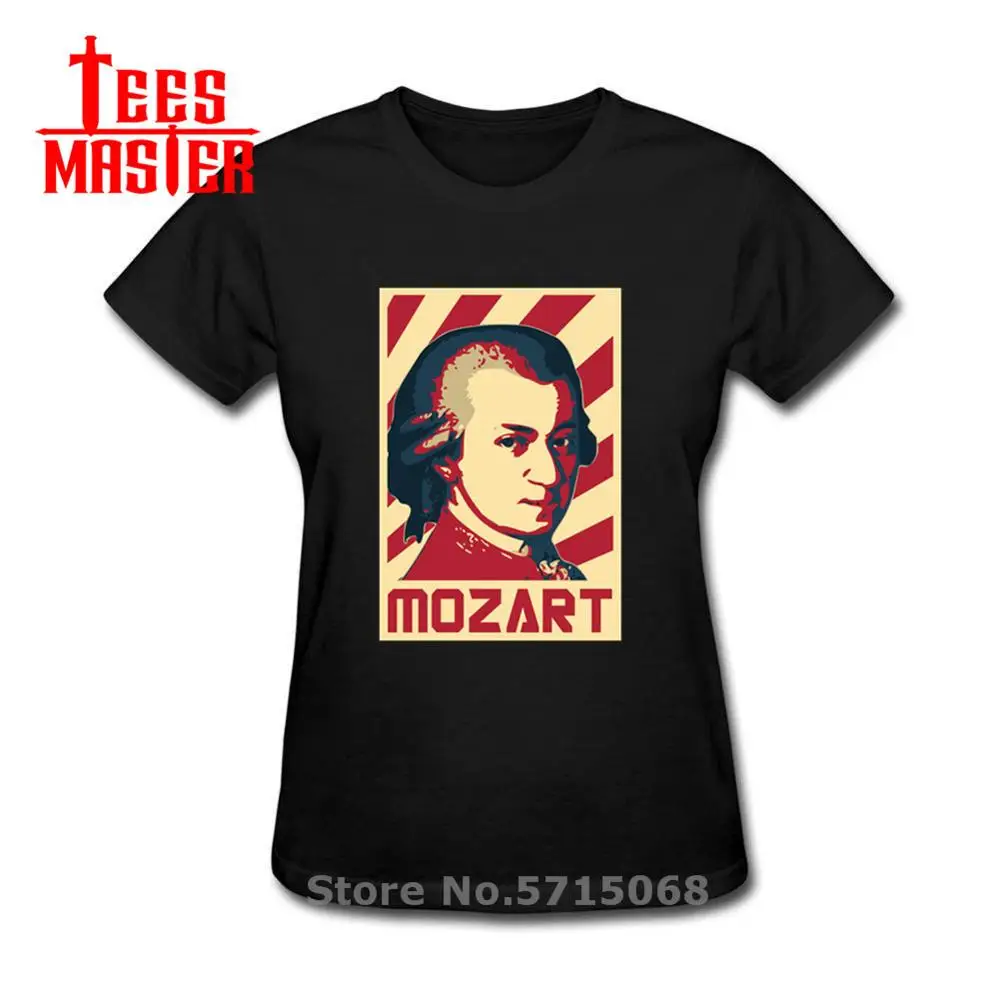 Mozart Радуга плакат народного творчества футболки женские известный композитор