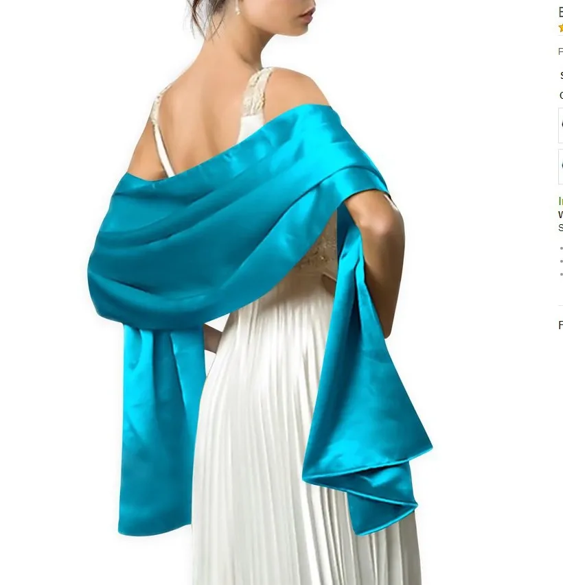 Elegant Women Wraps Shawls 200*45cm Elastic Satin Shrug Formal Wedding Party Ladies Bolero