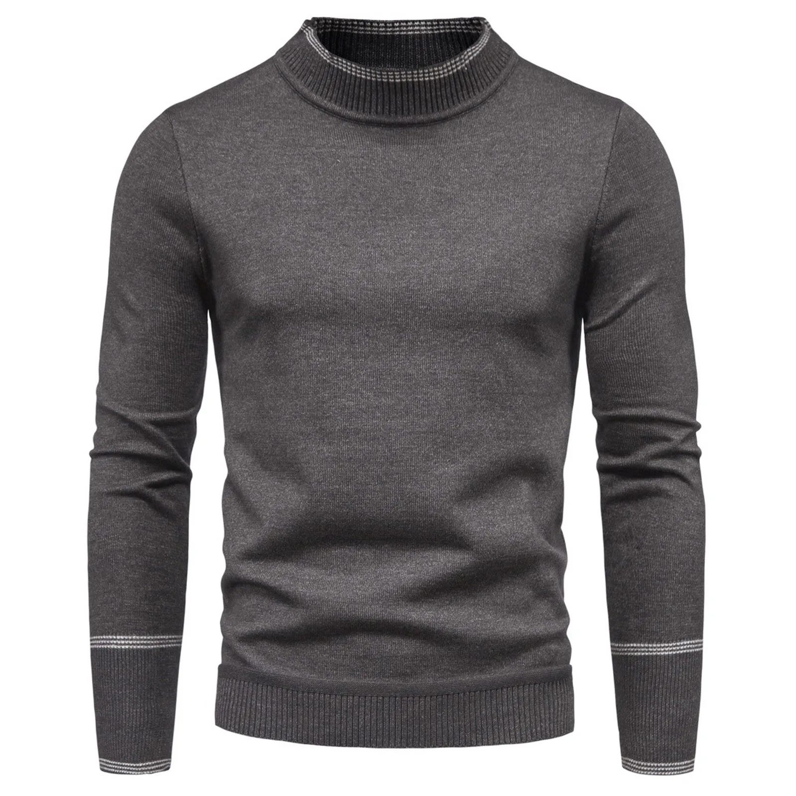 New Men Half Turtleneck Sweater Knitted Pullover Solid Sweater Pullover Top Fashionable Design Temperament Sweaters בגדים לגברים 1