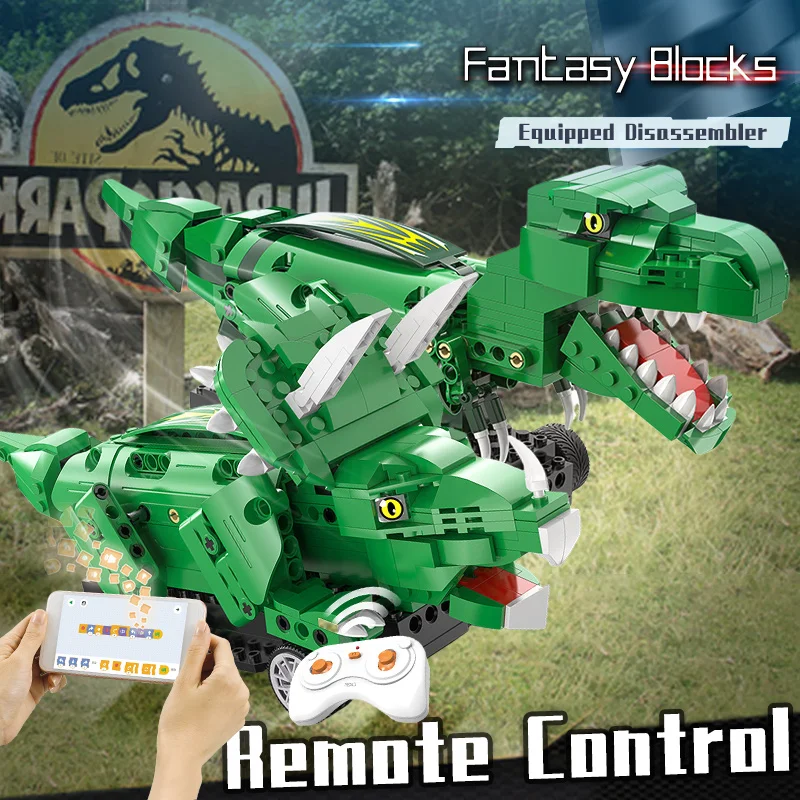 CADA Dinosaur RC Toys Jurassic Park Indominus Rex World Diy MOC Building Blocks Boy Children Gifts | Игрушки и хобби