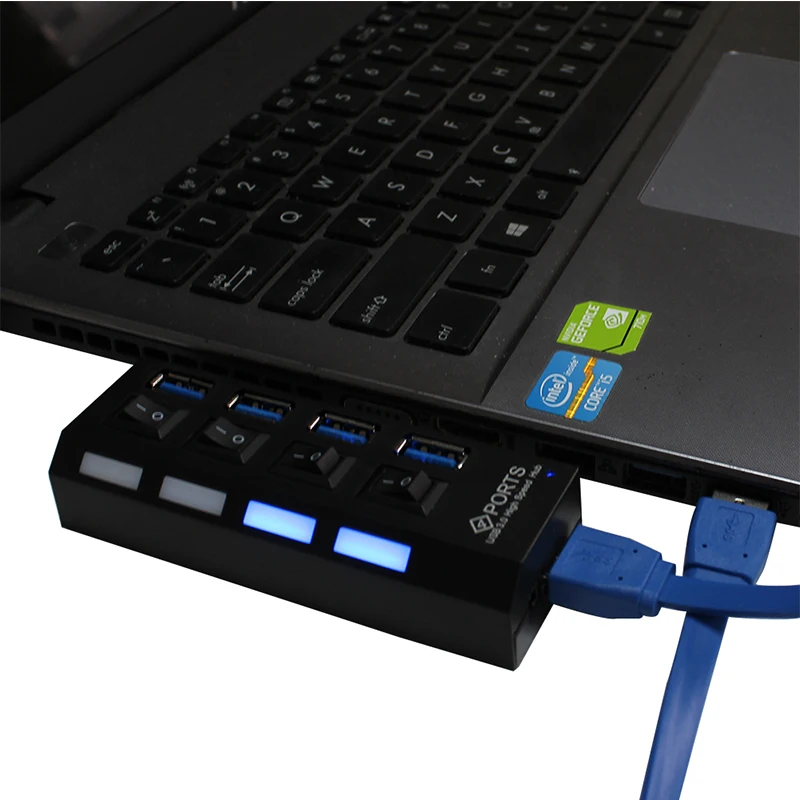 

USB 3.0 HUB Splitter on/Off Computer Usb Interface Expansion 4 / 7 Port for MacBook Laptop PC