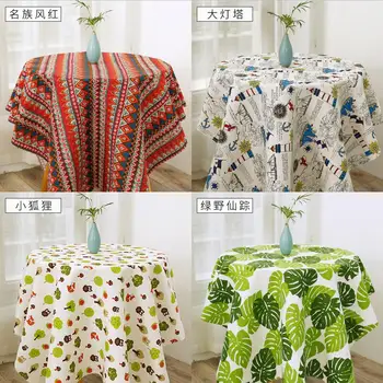 

Round Table Cloth Wedding Party Table Cover Cotton Linen Tassel Tablecloth Nordic Tea Coffee Tablecloths Home Decor 200cmx150cm